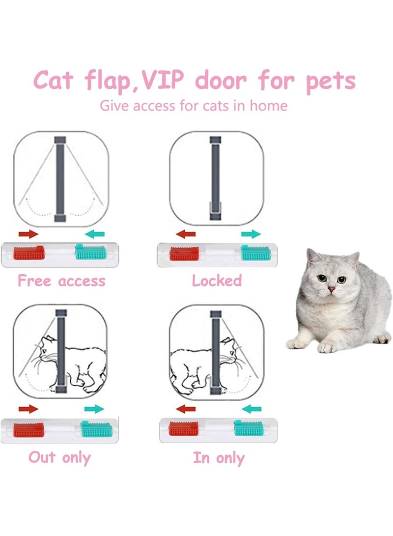 jaexest باب قطط كبير إضافي مع رفرف، باب حيوانات أليفة بإغلاق 4 اتجاهات للأبواب الداخلية والخارجية، رفرف شفاف مقاوم للعوامل الجوية للقطط والكلاب والجراء، تركيب سهل (المقاس الخارجي 11 × 9.8 بوصة) - Image 5